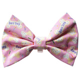 Pink Happy Barkday Birthday Dog Bow