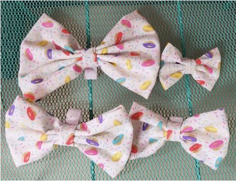 Donuts and Sprinkles White Pet Bow Tie