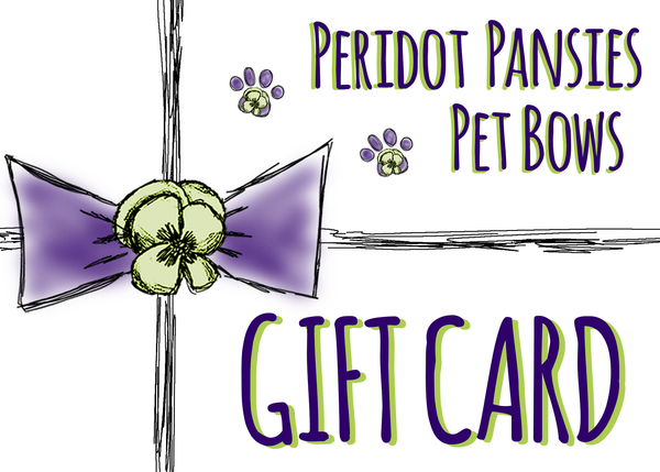 Peridot Pansies Pet Bows Gift Card